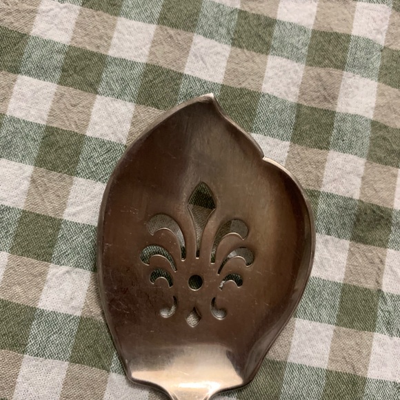 Vintage Silver Slotted Serving Spoon - Picture 2 of 5